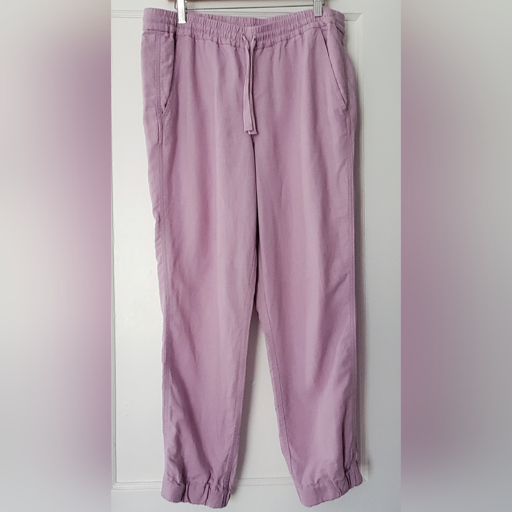 J Crew Lavender Linen Jogger Pants Tall 10